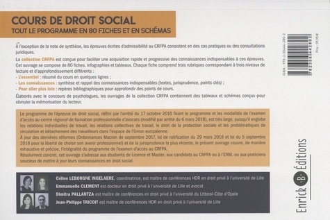 Cours de droit social. Tout le programme en 80 fiches et en schémas  Edition 2019-2020