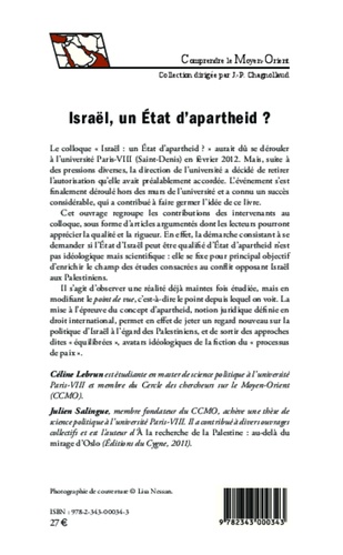 Israël, un état d'apartheid ?. Enjeux juridiques et politiques