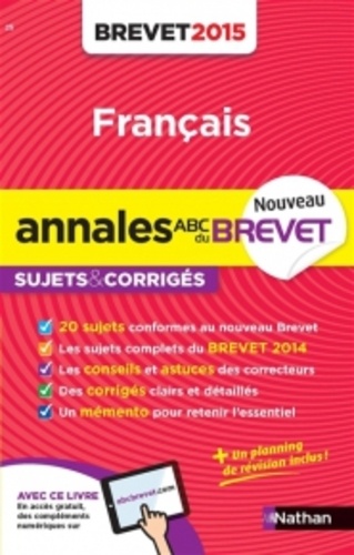 Français 3e. Sujets et corrigés  Edition 2015 - Occasion