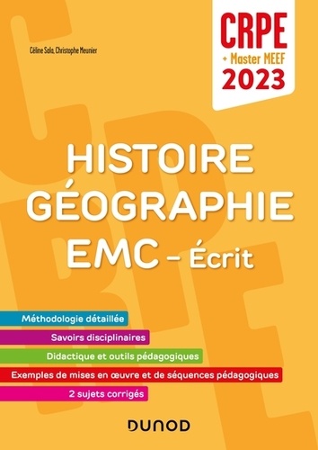Histoire Géographie - Enseignement moral et civique - Ecrits. Concours Professeur des Ecoles + Master MEEF  Edition 2023