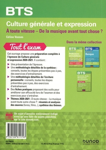 Culture générale et expression BTS. Tout l'exam  Edition 2020-2021