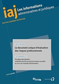  Centre interdépartemental de g - IAJ : Le document unique d’évaluation des risques professionnels - Juin 2021.