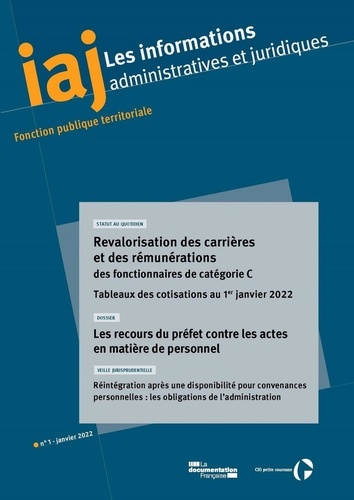  Centre interdépartemental de g - IAJ : Revalorisation des carrières et des rémunérations des fonctionnaires de catégorie C - Janvier 2022.