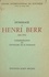 Hommage à Henri Berr. 1863-1954. Commémoration du centenaire de sa naissance au Centre international de synthèse