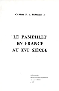 Le Pamphlet en France au XVIe siècle
