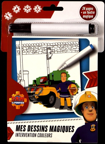  Cerf-Volant - Sam le Pompier Intervention couleurs - Avec un feutre magique.