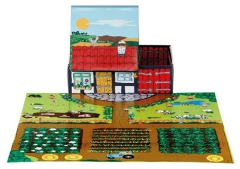  Cerise bleue - La ferme - Boîte d'activités avec un livre, un puzzle et un jouet.