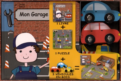 Mon garage - Avec 1 puzzle et 3 véhicules en bois