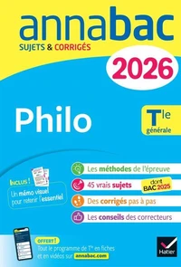 Annales du bac 2026 - Annabac Philo Tle générale