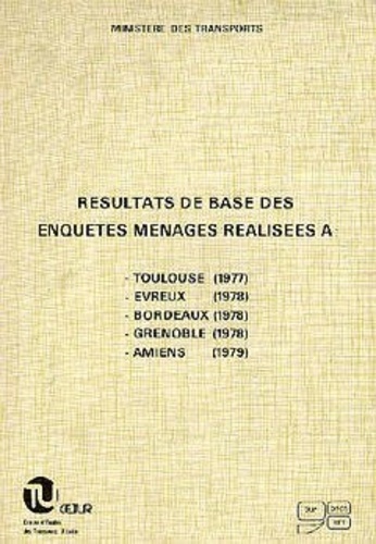  CERTU - Résultats de base des enquêtes ménages.