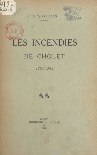 Les incendies de Cholet, 1793-1794