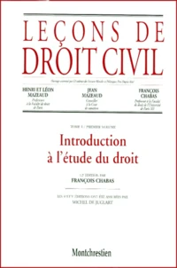 Lecons De Droit Civil. Tome 1, Volume 1, Introduction A L'Etude Du Droit, 12eme Edition