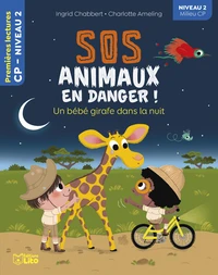 Un bébé girafe dans la nuit