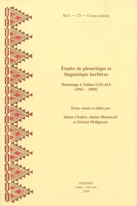 Etudes de phonétique et linguistique berbère