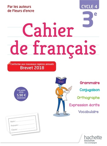 Cahier de français 3e cycle 4 de Chantal Bertagna - Grand Format - Livre -  Decitre