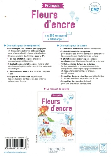 Français CM2 Cycle 3 Fleurs d'encre. Guide ressources  Edition 2021