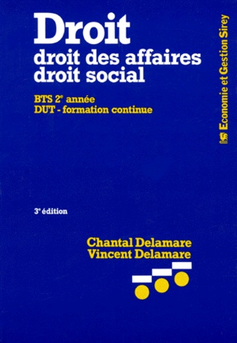 Chantal Delamare et Vincent Delamare - Droit. Droit Des Affaires Droit Social, 3eme Edition 1993.