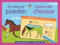  Chantecler - Dessine des chevaux - 12 cartes pochoirs.