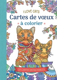 Google ebooks téléchargement gratuit kindle I love cats Cartes de voeux à colorier  - 20 cartes détachables