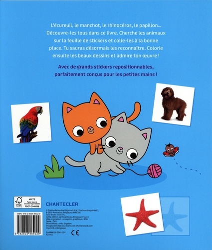 Les animaux. Livre de stickers - Colle, colorie et apprend de nouveaux mots