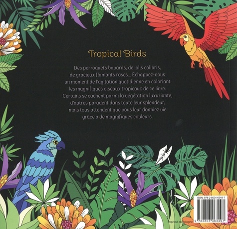 Tropical Birds. Coloriage pour adultes