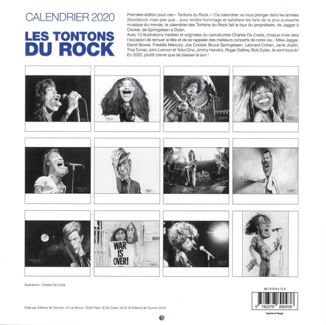 Calendrier Les tontons du rock  Edition 2020