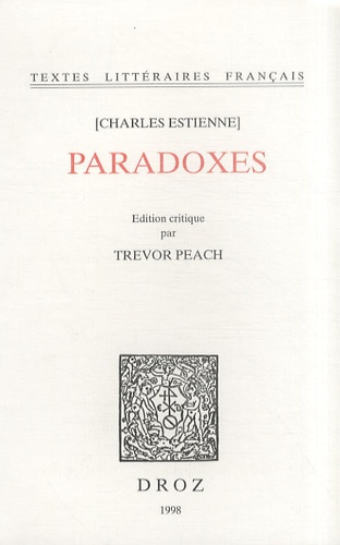 Charles Estienne - Paradoxes.