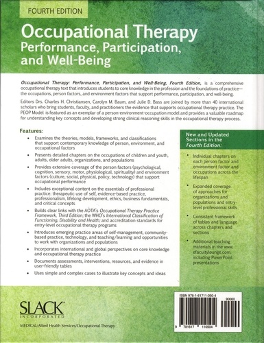 Occupational Therapy. Performance, Participation, and Well-Being 4th edition