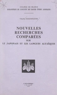 Nouvelles recherches comparées sur le japonais et les langues altaïques
