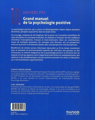 Grand manuel de la psychologie positive. Fondements, théories et champs d'intervention