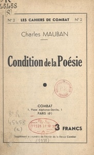 Charles Mauban - Condition de la poésie.