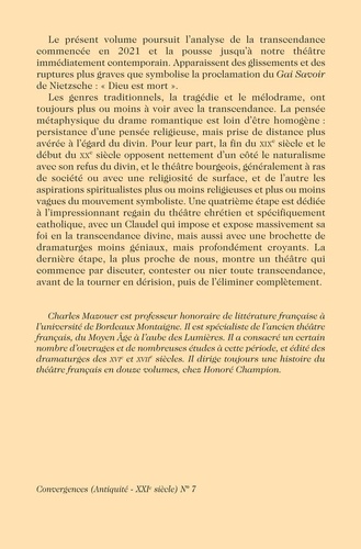 La transcendance dans le théâtre français. Tome 2, Période moderne (XIXe-XXIe siècle)