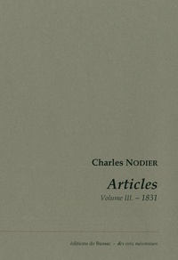 Charles Nodier - Articles - Volume 3, 1831.