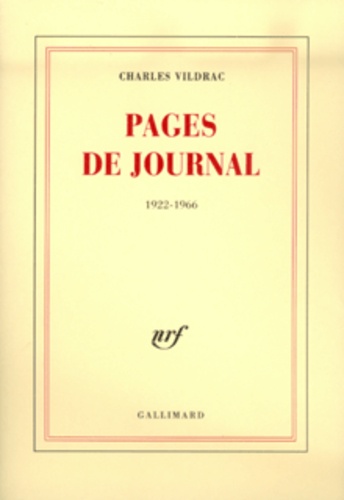 Charles Vildrac - Pages de journal (1922-1966).