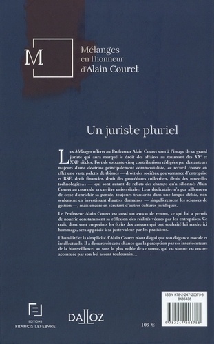 Un juriste pluriel. Mélanges en l'honneur d'Alain Couret