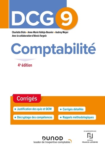 Comptabilité DCG 9. Corrigés  Edition 2022-2023