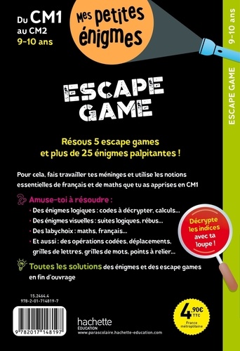 Escape game du CM1 au CM2. Cahier de vacances, avec une loupe à détacher  Edition 2022