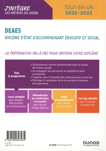 DEAES Diplôme d'état d'accompagnant éducatif et social. Tout-en-un  Edition 2022-2023