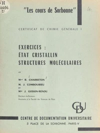 Exercices : état cristallin, structures moléculaires