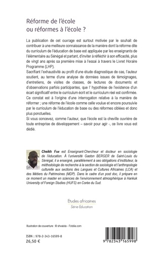 Réforme de l'école ou réformes à l'école ?. Le curriculum de l'éducation de base au Sénégal : un diagnostic
