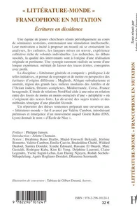 "Littérature-Monde" francophone en mutation
