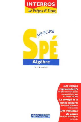  Chevalier - Spé MP-PC-PSI algèbre.