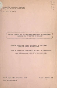 Projet d'étude sur la deuxième génération d'immigrants (enfants nés ou élevés en France)