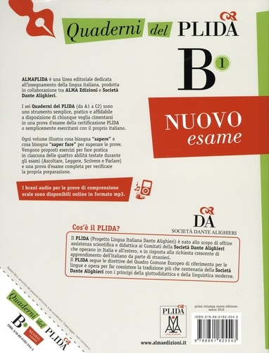 Quaderni del PLIDA NUOVO esame B1. L'italiano scritto parlato certificato