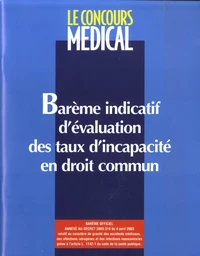 Barème indicatif d'évaluation des taux d'incapacité en droit commun