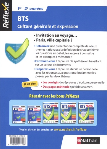 Guide - Culture générale et expression - 2 thèmes 2022/2023 - BTS - Réflexe  - Livre parascolaire - 9782091676784