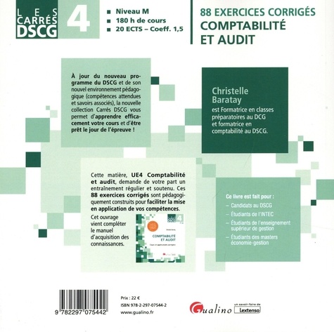 Comptabilité et audit DSCG 4. 88 exercices corrigés 4e édition
