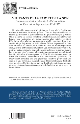 Militants de la paix et de la SDN. Les mouvements de soutien à la Société des nations en France et au Royaume-Uni : 1918-1925