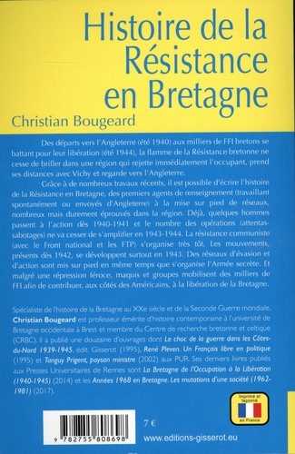 Histoire de la résistance en Bretagne  édition revue et corrigée