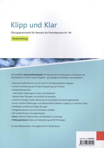 Klipp und Klar. Ubungsgrammatik für Deutsch als Fremdsprache A1-B1 Neubearbeitung